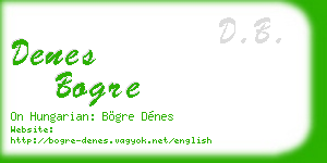 denes bogre business card