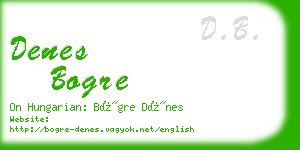 denes bogre business card